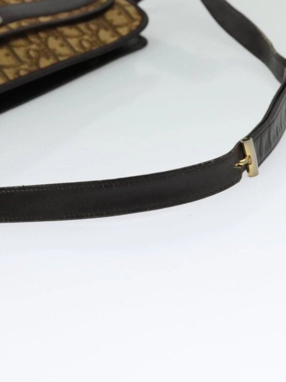 Christian Dior Trotter Canvas Shoulder Bag Beige Auth 126128 - Picture 8 of 16